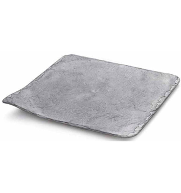 Prato de Plastico em Ardósia 24x24cm (10 Unidades) Prato de Plastico em Ardósia 24x24cm (10 Unidades)