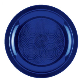 Prato Plastico Raso Azul Round PP Ø185mm (600 Uds)