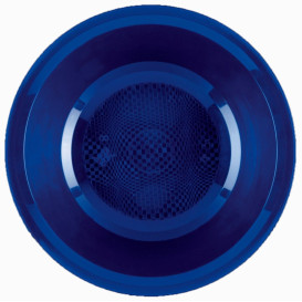 Prato de Plastico Fundo Azul Round PP Ø195mm (50 Uds)