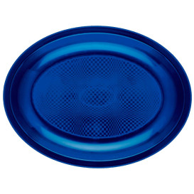 Bandeja de Plastico Oval Azul Round PP 255x190mm (600 Uds)