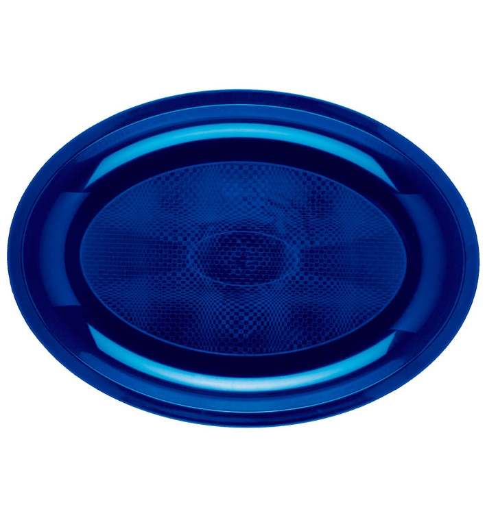 Bandeja de Plastico Oval Azul Round PP 315x220mm (25 Uds)