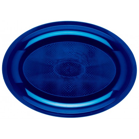 Bandeja de Plastico Oval Azul Round PP 315x220mm (25 Uds)