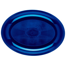 Bandeja de Plastico Oval Azul Round PP 315x220mm (300 Uds)