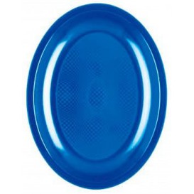 Bandeja de Plastico Oval Azul Mediterraneo Round PP 255mm (50 Uds)
