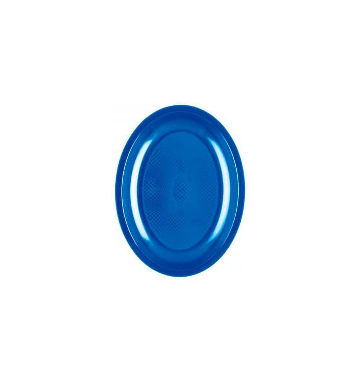 Bandeja de Plastico Oval Azul Mediterraneo Round PP 255mm (50 Uds)