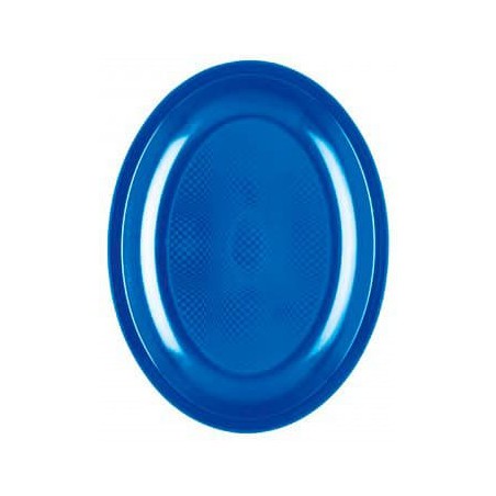 Bandeja de Plastico Oval Azul Mediterraneo Round PP 255mm (50 Uds)