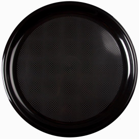 Prato de Plastico para Pizza Preto Round PP Ø350mm (12 Uds)