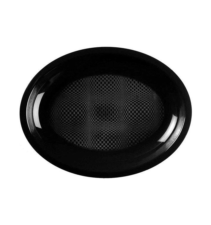 Bandeja de Plastico Oval Preto Round PP 255x190mm (50 Uds) Bandeja de Plastico Oval Preto Round PP 255x190mm (50 Uds)