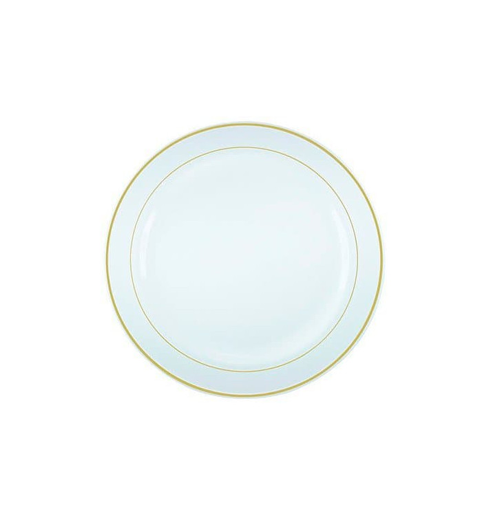 Prato Plástico Rigido Bordo Ouro 23cm (200 Uds) Prato Plástico Rigido Bordo Ouro 23cm (200 Uds)