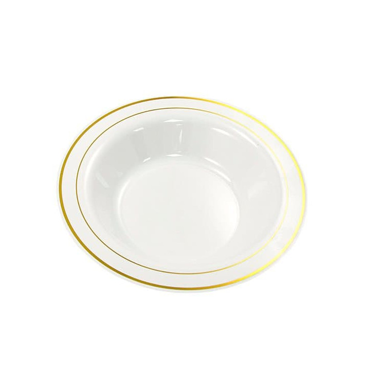 Prato Plástico Fundo Rigido Bordo Ouro 23cm (20 Uds) Prato Plástico Fundo Rigido Bordo Ouro 23cm (20 Uds)