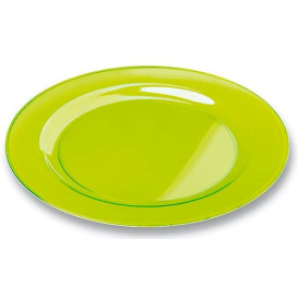 Prato Plastico Rigido Redondo Verde 19cm (10 Uds)