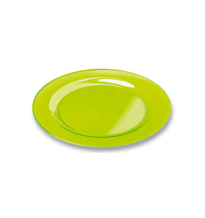Prato Plastico Rigido Redondo Verde 26cm (6 Uds) Prato Plastico Rigido Redondo Verde 26cm (6 Uds)