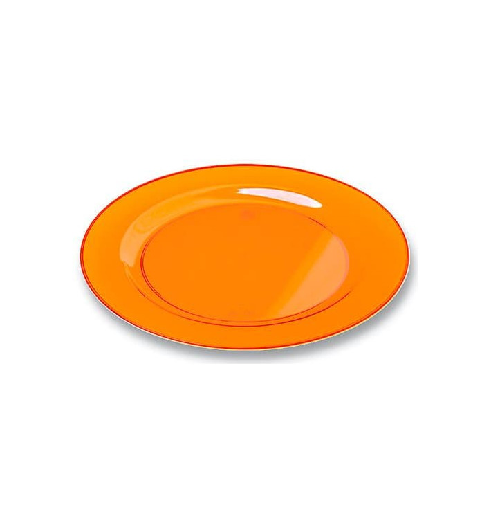 Prato Plástico Rigido Redondo Laranja 19cm (10 Uds) Prato Plástico Rigido Redondo Laranja 19cm (10 Uds)