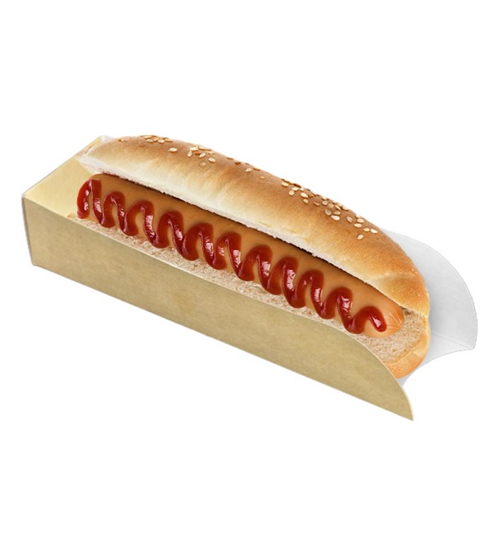 Porta Hot Dog Kraft 17x5x3,5cm (100 Unidades)