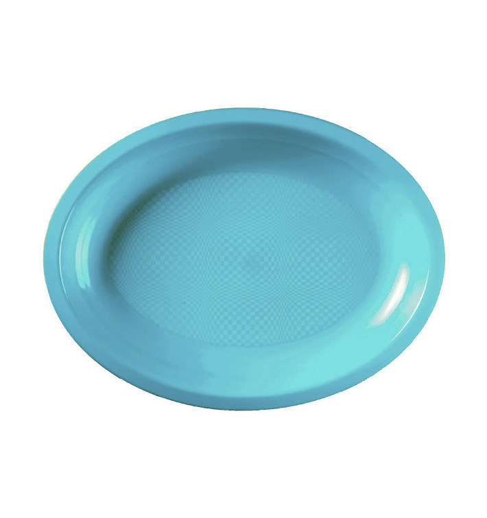 Bandeja de Plastico Oval Turquesa Round PP 255x190mm (600 Uds) Bandeja de Plastico Oval Turquesa Round PP 255x190mm (600 Uds)