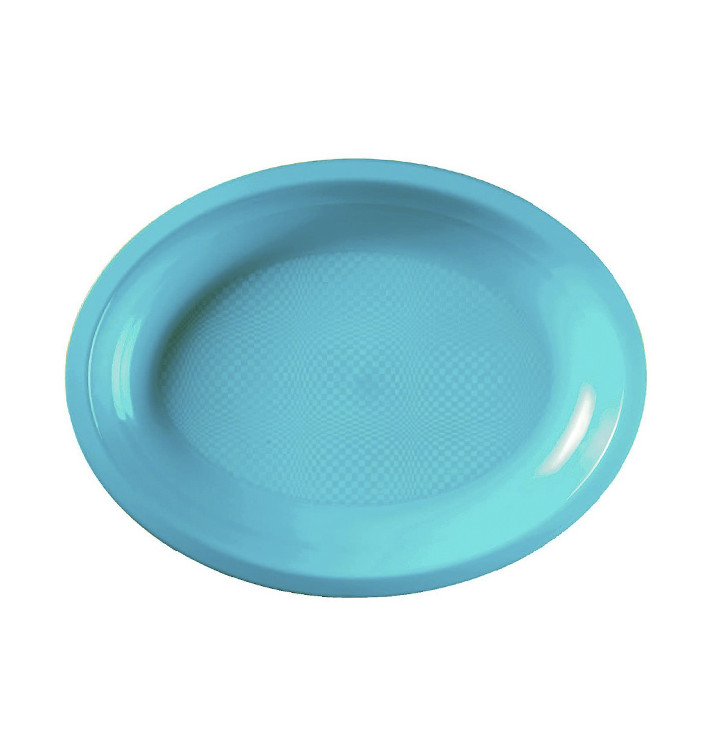 Bandeja de Plastico Oval Turquesa Round PP 315x220mm (300 Uds) Bandeja de Plastico Oval Turquesa Round PP 315x220mm (300 Uds)