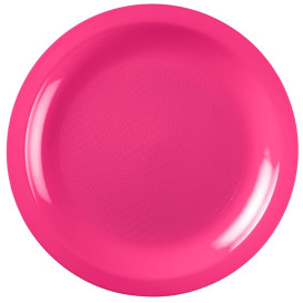 Prato Plastico Raso Fucsia Round PP Ø185mm (600 Uds)