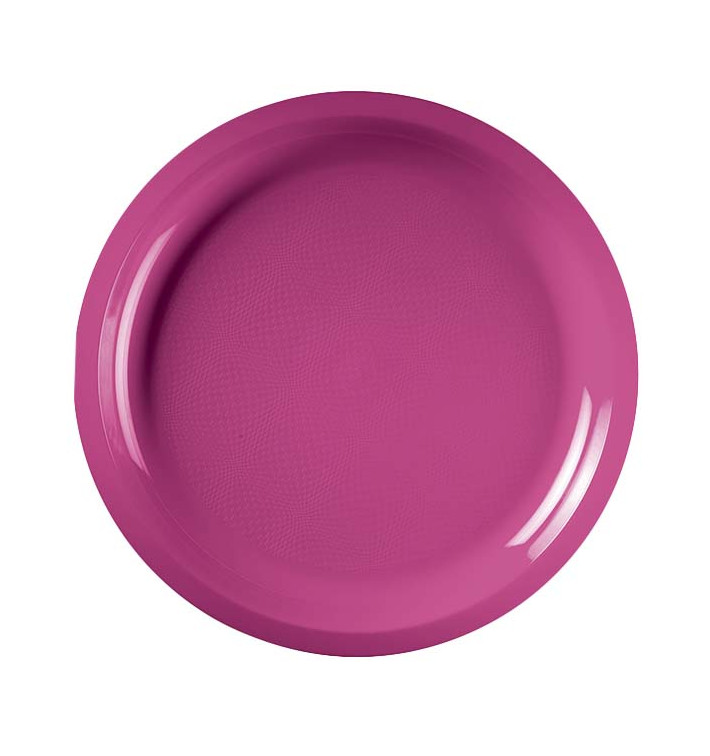 Prato de Plastico Fucsia Round PP Ø290mm (25 Uds)