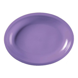 Bandeja de Plastico Oval Lilás Round PP 255x190mm (50 Uds)