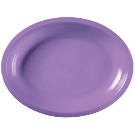 Bandeja de Plastico Oval Lilás Round PP 255x190mm (600 Uds)