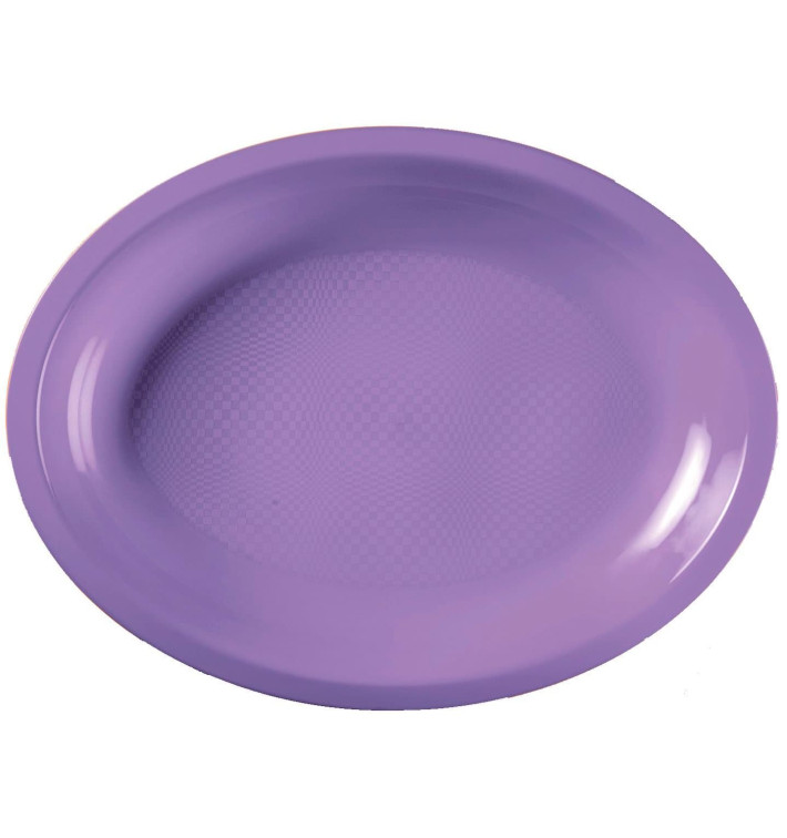 Bandeja de Plastico Oval Lilás Round PP 315x220mm (300 Uds) Bandeja de Plastico Oval Lilás Round PP 315x220mm (300 Uds)