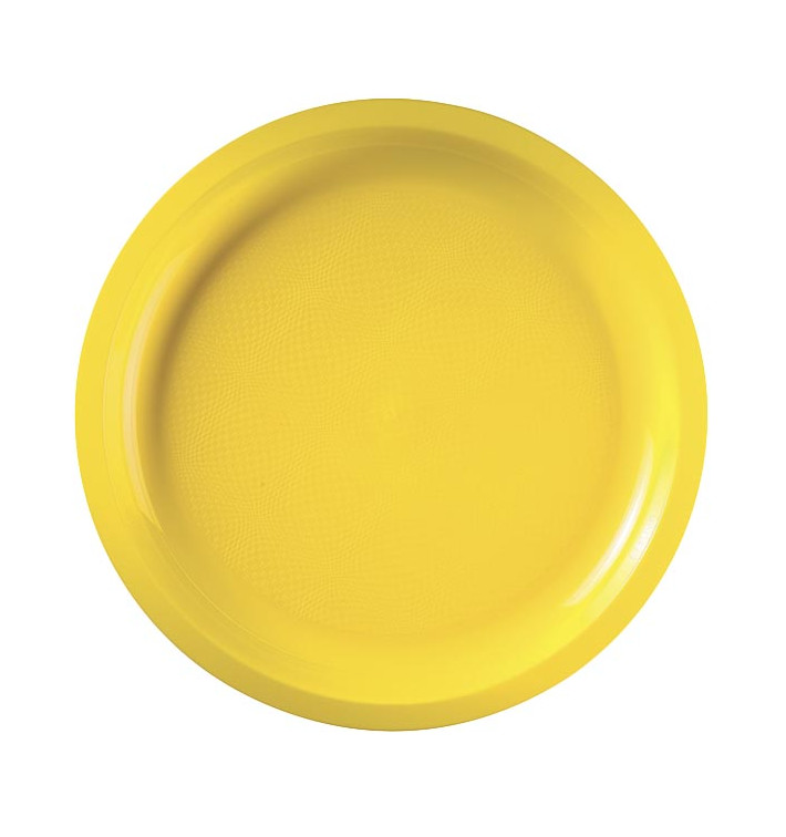 Prato de Plastico Amarelo Round PP Ø290mm (300 Uds)