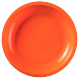 Prato Plastico Raso Laranja Round PP Ø185mm (600 Uds)