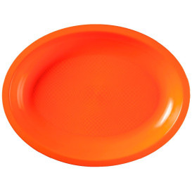 Bandeja de Plastico Oval Laranja Round PP 255x190mm (50 Uds)