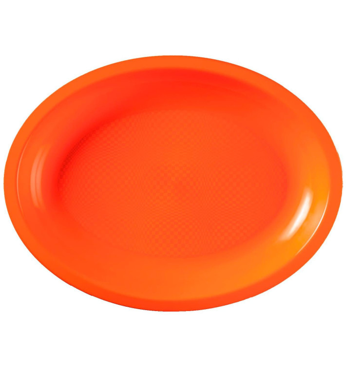 Bandeja de Plastico Oval Laranja Round PP 255x190mm (50 Uds) Bandeja de Plastico Oval Laranja Round PP 255x190mm (50 Uds)