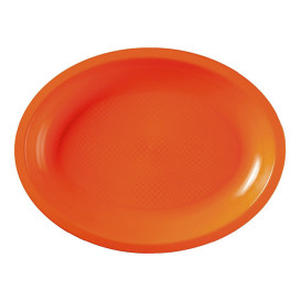 Bandeja de Plastico Oval Laranja Round PP 315x220mm (25 Uds)