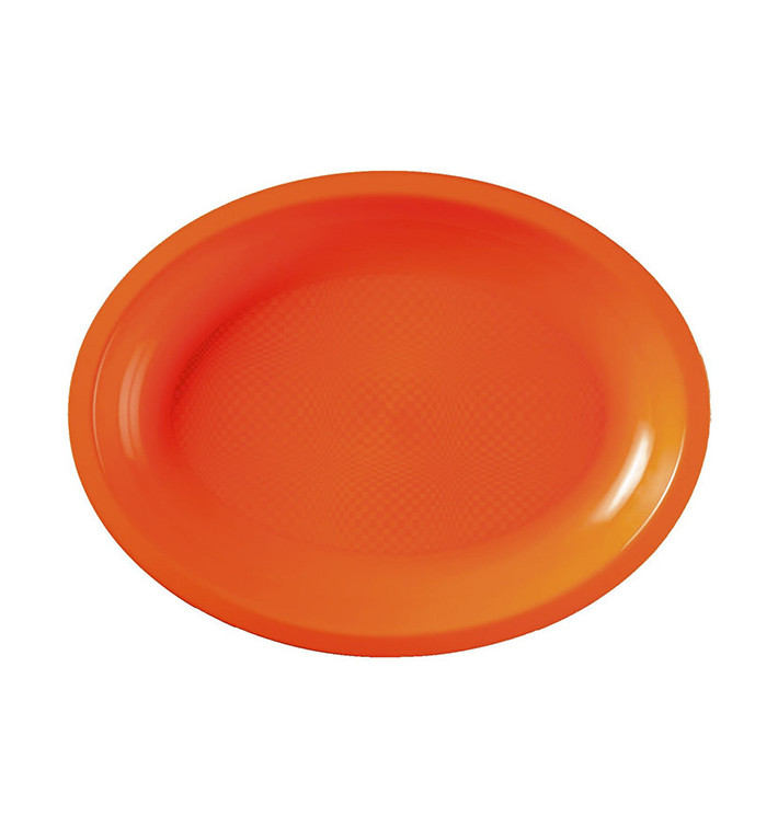 Bandeja de Plastico Oval Laranja Round PP 315x220mm (25 Uds) Bandeja de Plastico Oval Laranja Round PP 315x220mm (25 Uds)