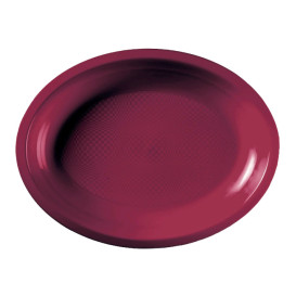 Bandeja de Plastico Oval Bordeaux Round PP 255x190mm (600 Uds)