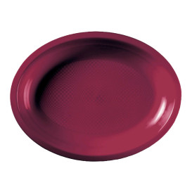 Bandeja de Plastico Oval Bordeaux Round PP 315x220mm (25 Uds)