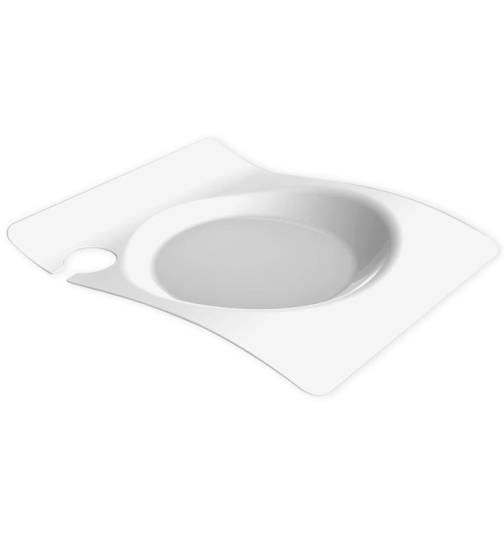Prato Plastico "Forma" com Soporte Branco 22x18 cm (12 Uds) Prato Plastico "Forma" com Soporte Branco 22x18 cm (12 Uds)
