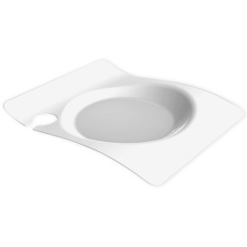 Prato Plastico "Forma"com Soporte Branco 22x18 cm  (180 Uds)