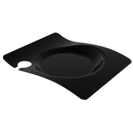 Prato Plastico "Forma" com Soporte Preto 22x18 cm (12 Uds)