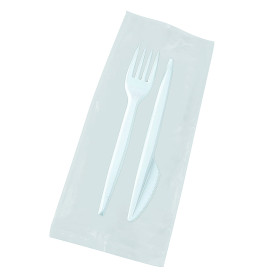 Conjunto Talheres Garfo e Faca Branco (25 Uds)
