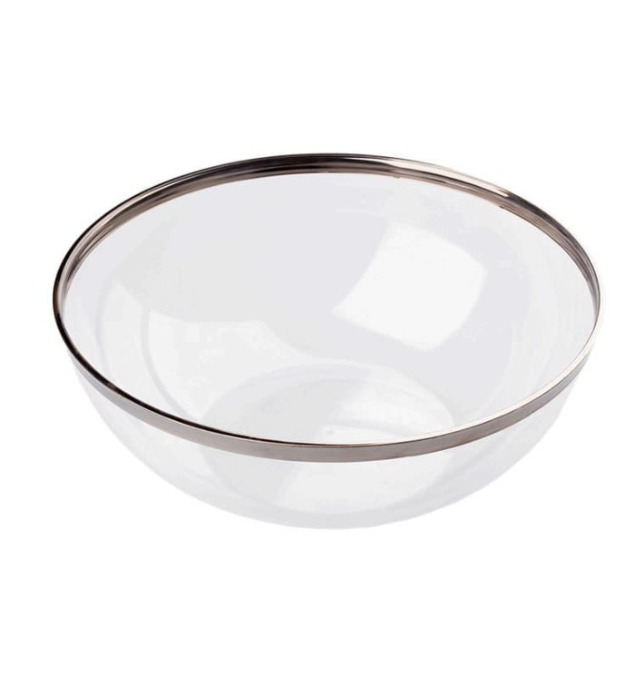 Tigela PS Cristal Duro Bordo Prata 1500ml Ø20cm (40 Uds) Tigela PS Cristal Duro Bordo Prata 1500ml Ø20cm (40 Uds)