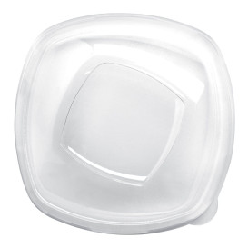 Tampa Plastico PET Cristal "Square" 21cm (60 Uds)