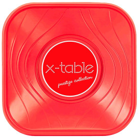 Tigela Plastico PP "X-Table" Vermelho 18x18cm (8 Uds)