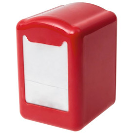 Dispensador Guardanapos Plastico Vermelho Miniservis 17x17 (1 Ud)