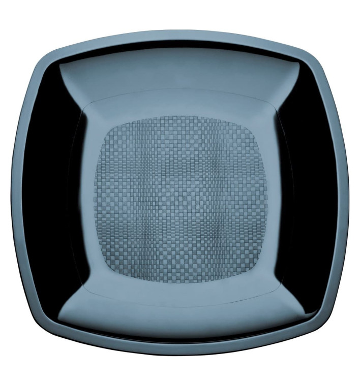 Prato Plastico Raso Preto Square PS 230mm (300 Uds) Prato Plastico Raso Preto Square PS 230mm (300 Uds)