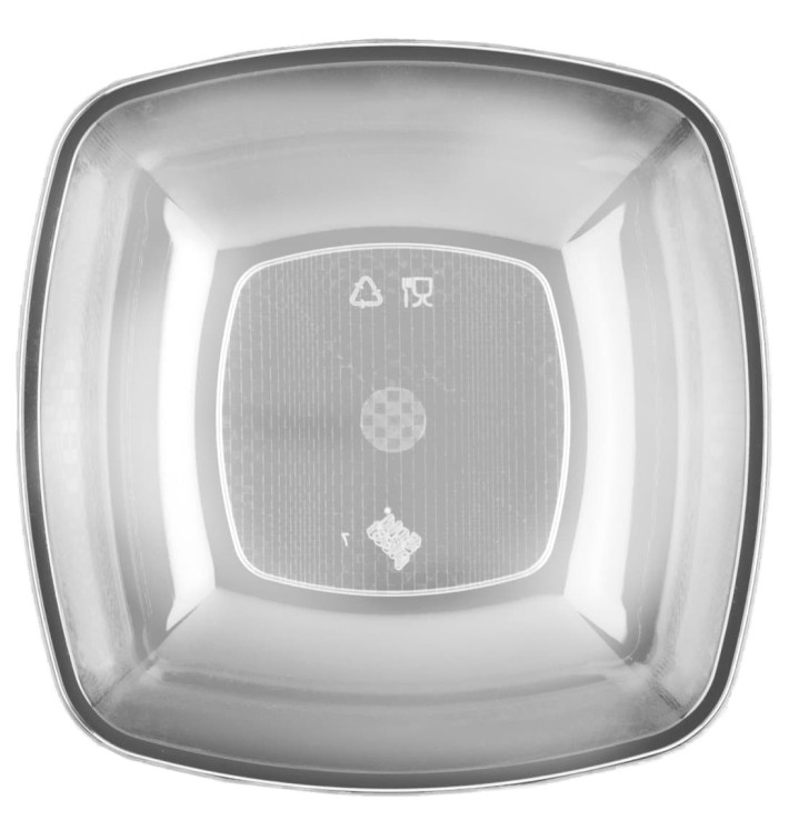Prato Plastico Fundo Transparente Square PS 180mm (25 Uds) Prato Plastico Fundo Transparente Square PS 180mm (25 Uds)