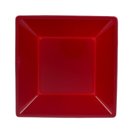 Prato Plástico Fundo Quadrado Bordeaux 170mm (360 Uds)