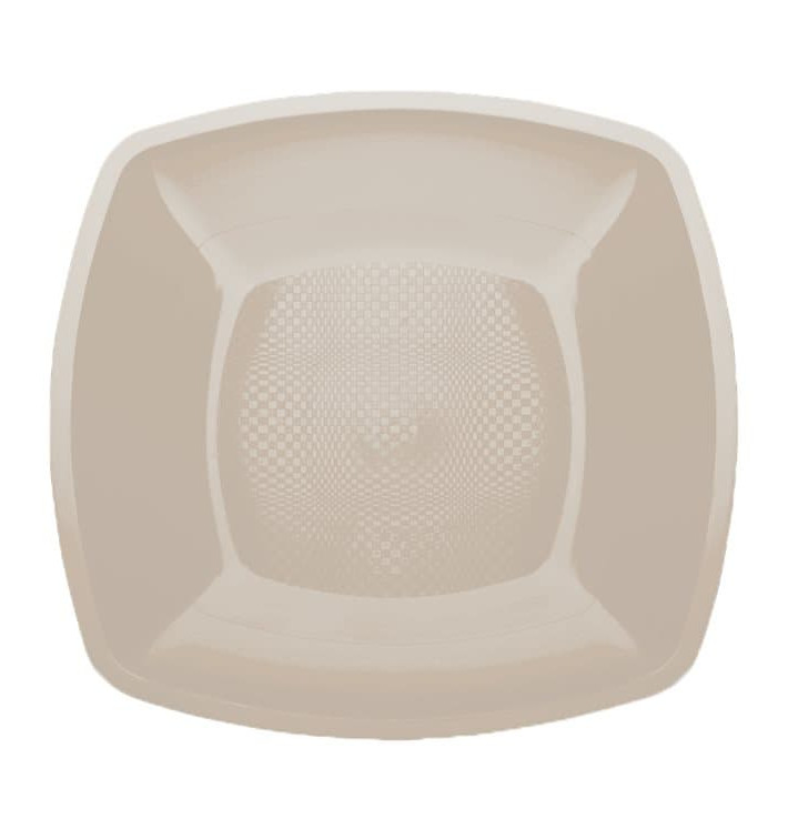 Prato Plastico Raso Bege Square PP 180mm (300 Uds) Prato Plastico Raso Bege Square PP 180mm (300 Uds)