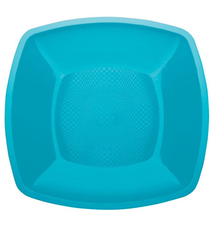 Prato Plastico Raso Turquesa Square PP 180mm (300 Uds) Prato Plastico Raso Turquesa Square PP 180mm (300 Uds)