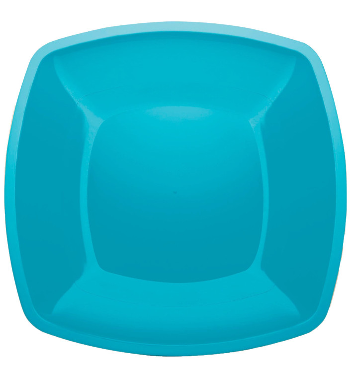 Prato Plastico Raso Turquesa Square PS 300mm (144 Uds) Prato Plastico Raso Turquesa Square PS 300mm (144 Uds)