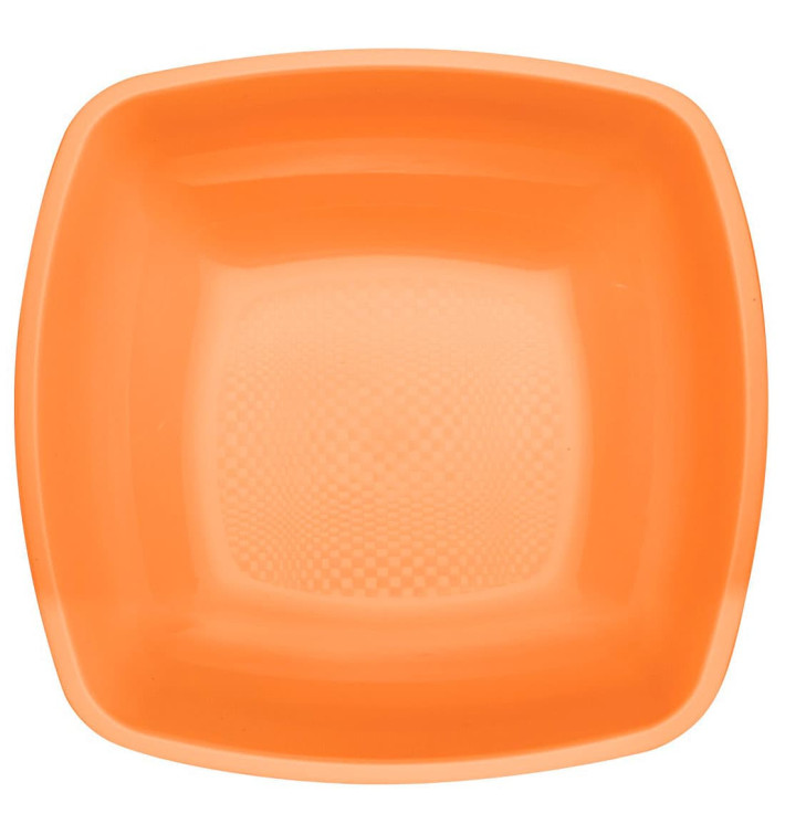 Prato Plastico Fundo Laranja Square PP 180mm (25 Uds) Prato Plastico Fundo Laranja Square PP 180mm (25 Uds)