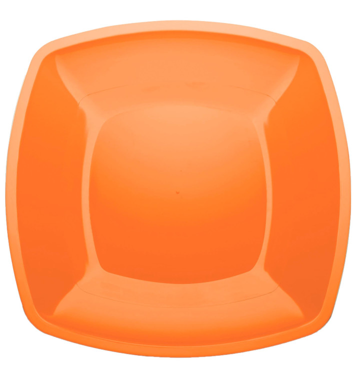 Prato Plastico Raso Laranja Square PS 300mm (144 Uds) Prato Plastico Raso Laranja Square PS 300mm (144 Uds)