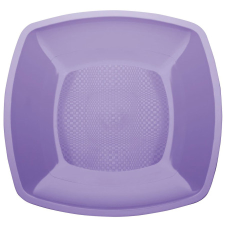 Prato Duro Reutilizável Raso Lilas "Square" PP 23cm (25 Uds)